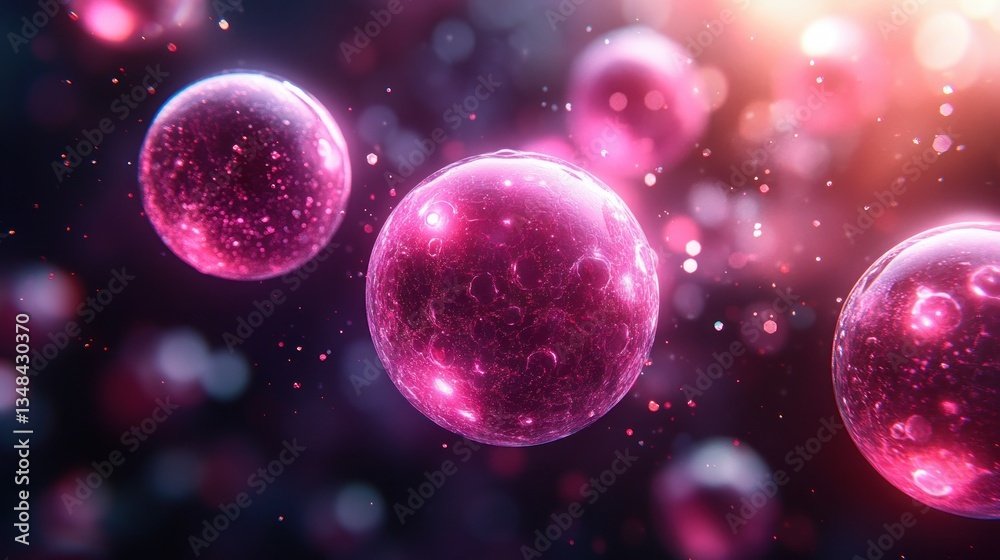 Immune Cells in Action with Cytokine Release During Immune Response Close-up