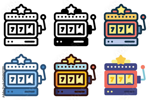 casino slot machine win 777 jackpot icon vector illustration