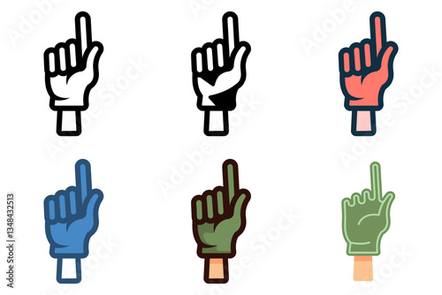 foam hand supporter icon vector illustration