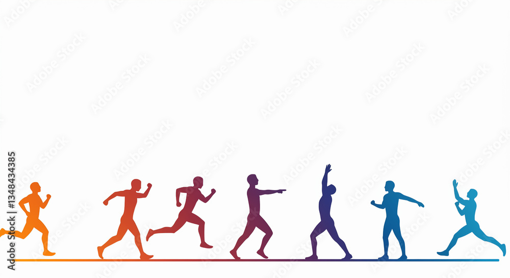 Dynamic Silhouette of Runners in Motion – Sports and Fitness Concept Dynamic Silhouette of Runners in Motion – Sports and Fitness Concept