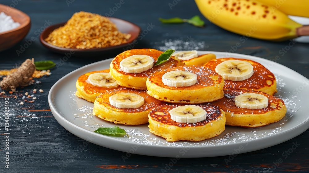 Delicious Banana Pancakes Fluffy Golden Breakfast Treat Delicious Banana Pancakes Fluffy Golden Breakfast Treat