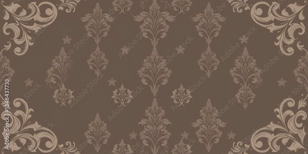 Ornate Rococo Pattern Background with Copy Area Ornate Rococo Pattern Background with Copy Area
