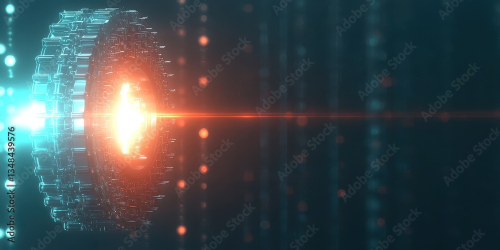Obraz premium Futuristic Technology Concept with Abstract Light Effects