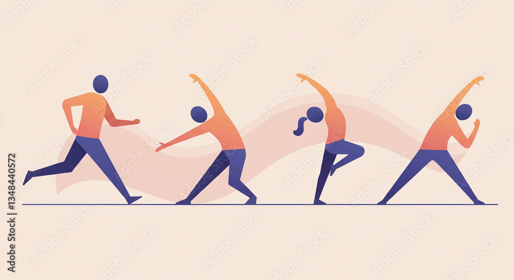 Obraz premium Dynamic Silhouette of Runners in Motion – Sports and Fitness Concept
