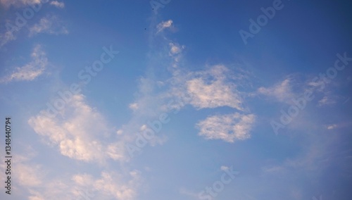 Fototapeta Naklejka Na Ścianę i Meble -  Bright afternoon sky and beautiful white clouds, suitable for background