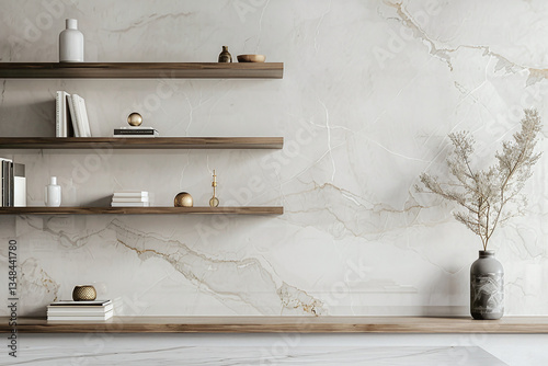Luxe office interior marble wall backdrop for online meetings