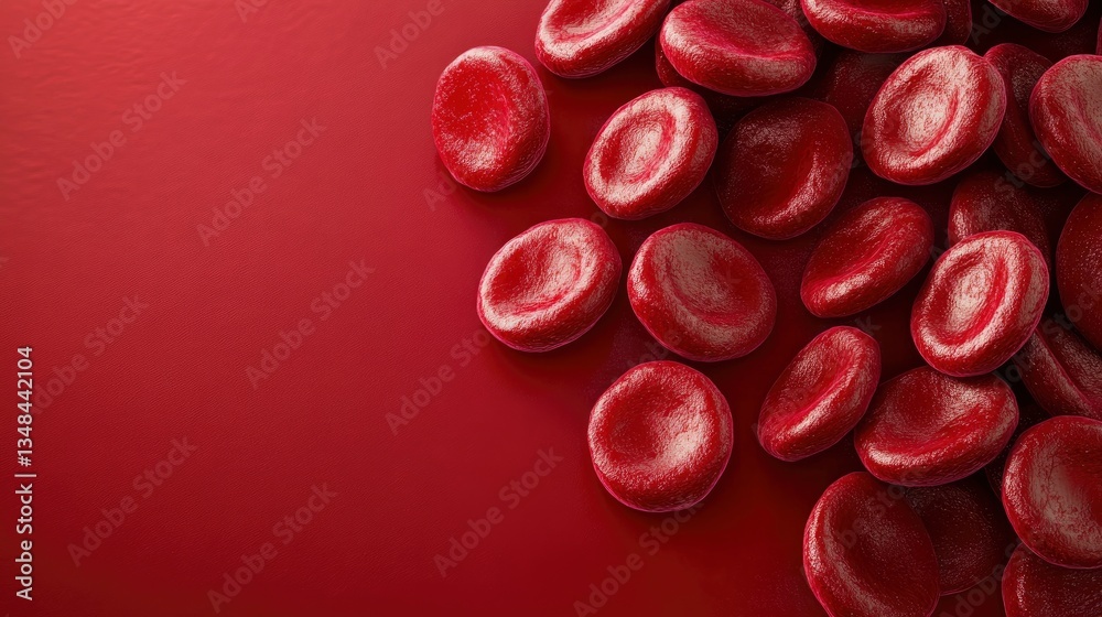 Red Blood Cells on Red Background - Science and Medical Illustration Red Blood Cells on Red Background - Science and Medical Illustration