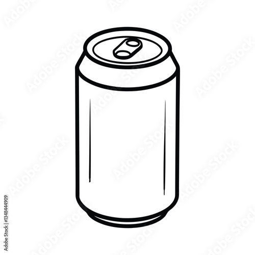 Line art design vector illustration of a can of soda viewed in the front.eps