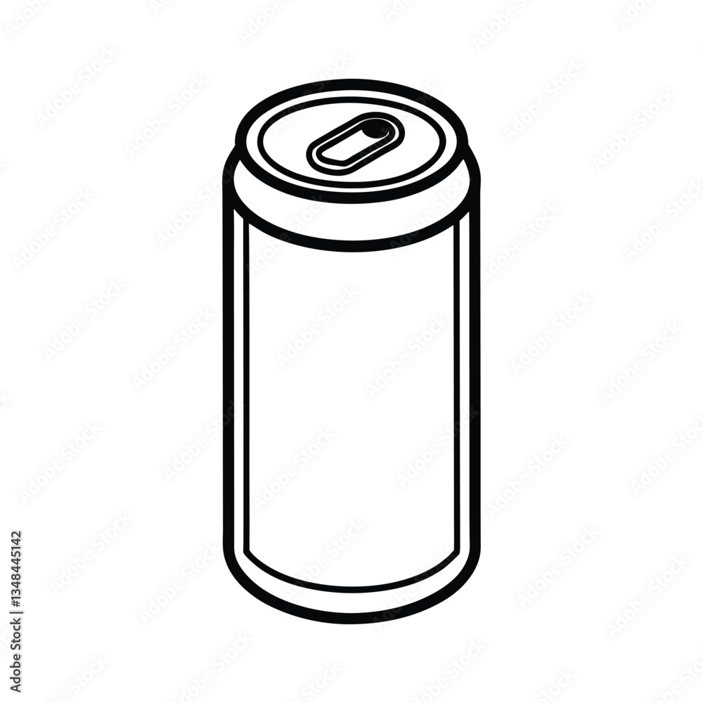 Line art design vector illustration of a can of soda viewed from the front.eps Line art design vector illustration of a can of soda viewed from the front.eps