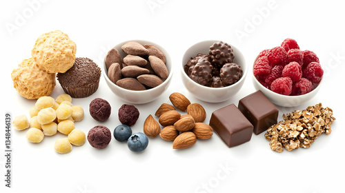 Assortment Of Sweet Treats On White Background
