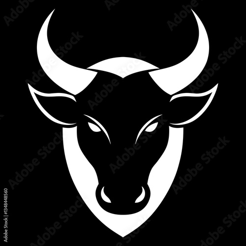 Simple bull vector logo illustration