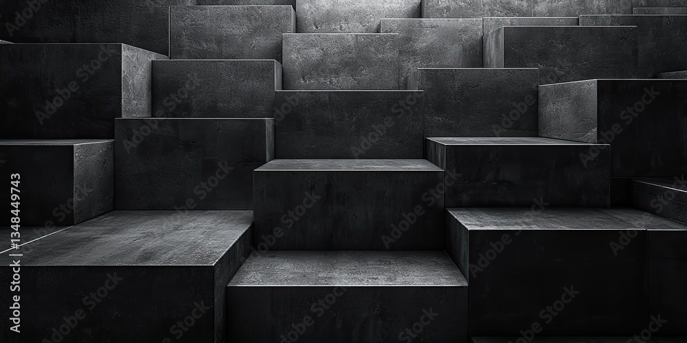 Fototapeta premium In this abstract scene, a monochrome approach to minimalism highlights variations in tone and texture, producing a sophisticated and visually captivating composition with
