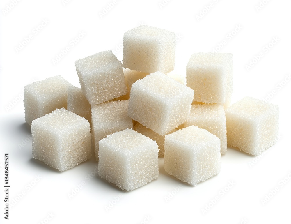 Pile of refined sugar cubes Pile of refined sugar cubes