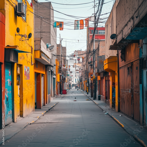 district in Lima city at lockdown on coronavirus pandemic in 2020, in Peru
