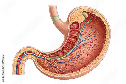 Human Stomach. Stomach, isolated on the white