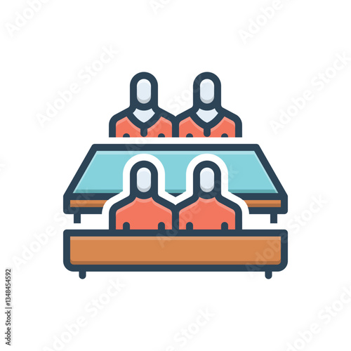Color illustration icon for meeting