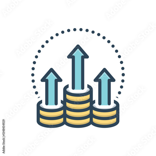 Color illustration icon for revenue