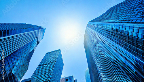 建物　青　生成AI　背景　