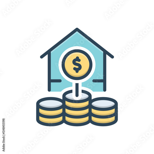 Color illustration icon for saving