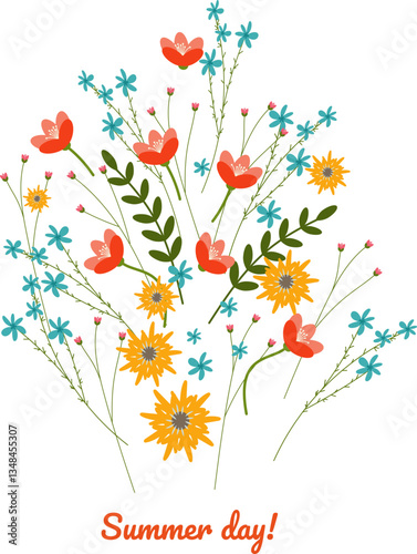 floral design with the words summer day