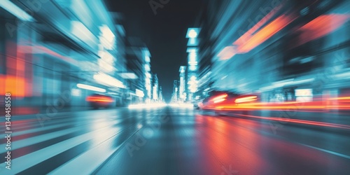 Colorful Abstract Urban Landscape with Blurred Motion Effect