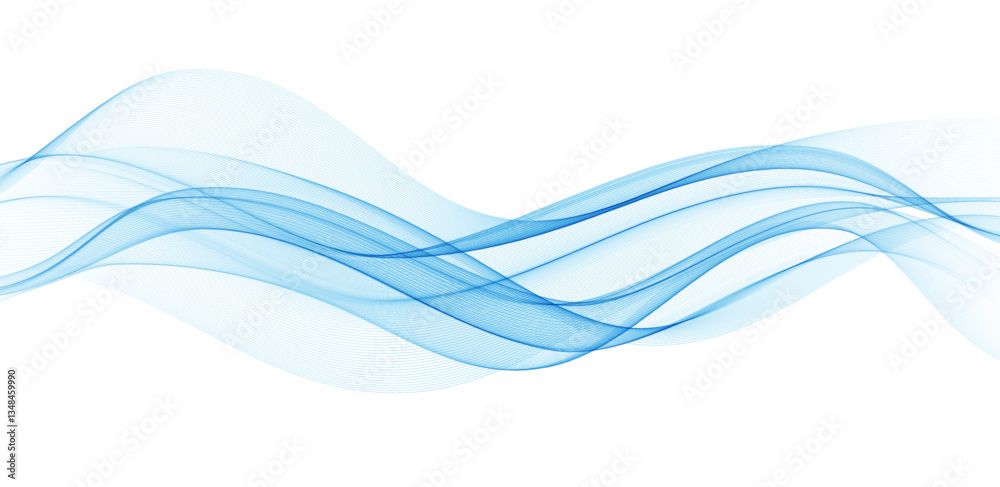 Obraz premium Abstract vector background, transparent waved lines for brochure, website, flyer design. Color smoke wave.