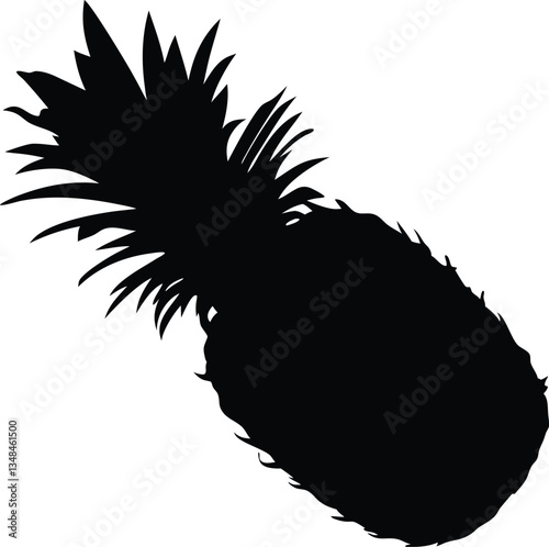 Pineapple silhouette ananas vector illustration,Pineapple vector