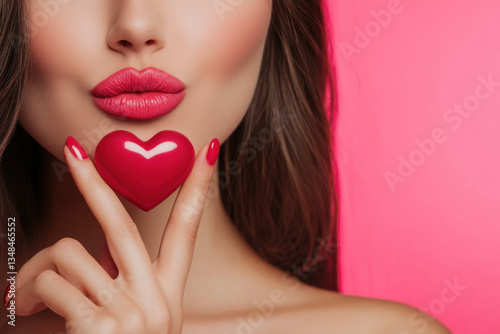 Heart shape sexy lips for Saint Valentine kiss