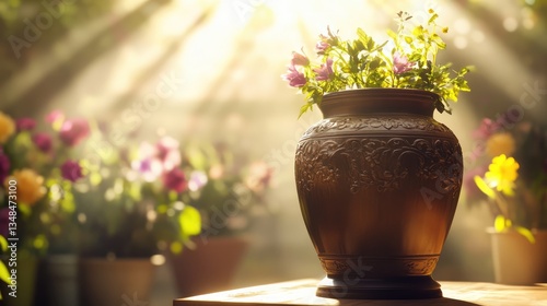 Funeral with Cremation Urn in Church