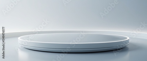 Futuristic Abstract Background Circular Platform Presentation Space.
