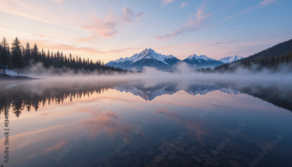 Fototapeta premium sunrise over the lake