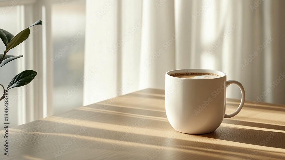 Morning Coffee, Sunlit Table Morning Coffee, Sunlit Table