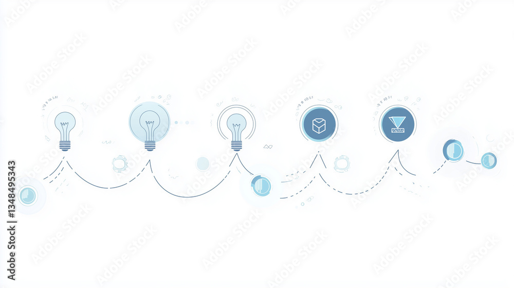 Business infographic with interconnected gears, a glowing lightbulb, and an upward arrow, symbolizing innovation, strategy, and growth in a modern economy. Business infographic with interconnected gears, a glowing lightbulb, and an upward arrow, symbolizing innovation, strategy, and growth in a modern economy.
