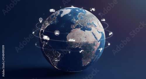 Global Logistics Network Connecting Worldwide Shipping Routes and Delivery Services