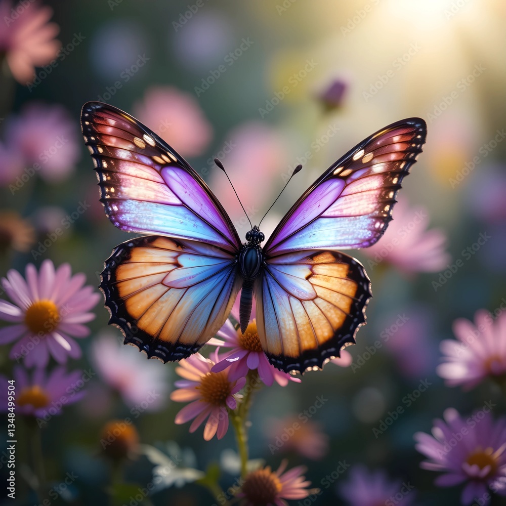 Fototapeta premium butterfly on flower,AI-generated
