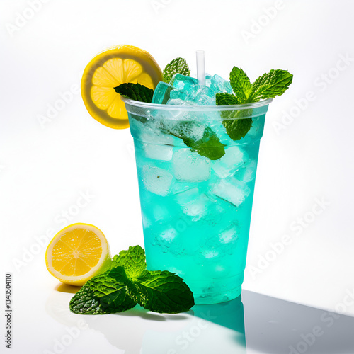 mojito cocktail on white background