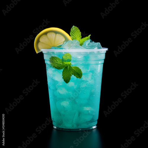 mojito cocktail on black background