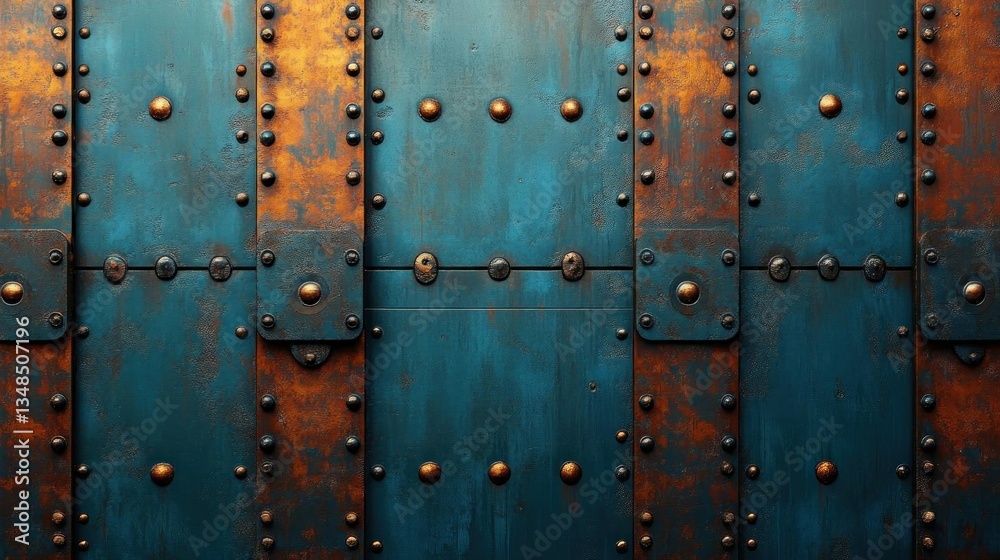 Rustic Blue and Copper Metal Texture Background Rustic Blue and Copper Metal Texture Background