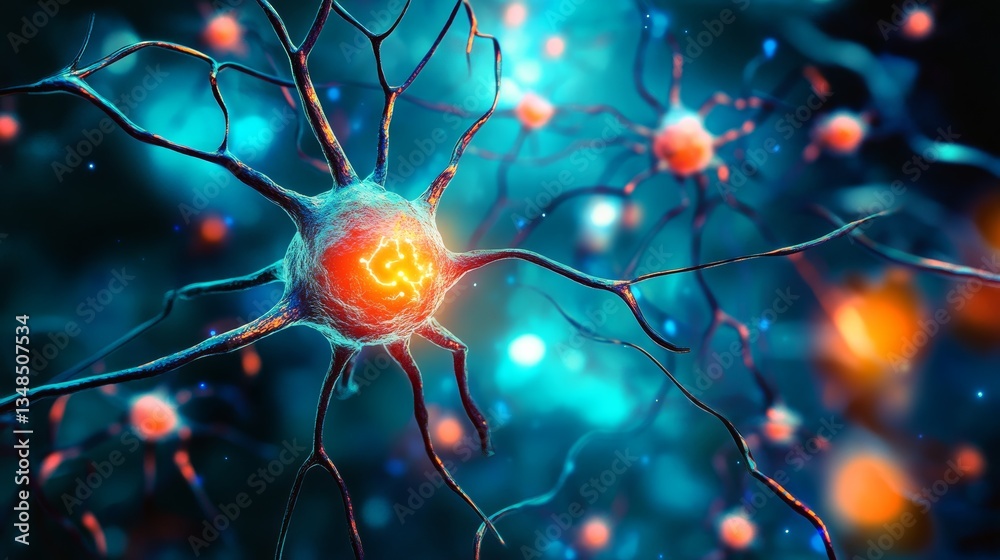 Complex Neural Networks, virus illustration Complex Neural Networks, virus illustration