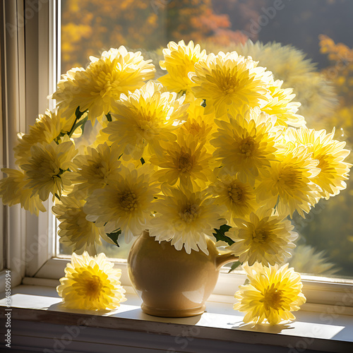 bouquet of yellow chrysanthemums