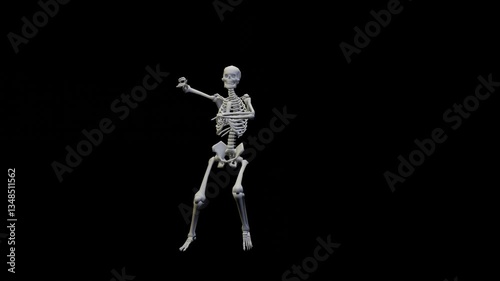 Fun seamless looped animation of a dancing skeleton