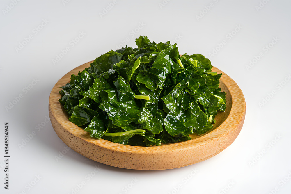 Fresh Kale Salad in Wooden Bowl, Healthy Eating Fresh Kale Salad in Wooden Bowl, Healthy Eating