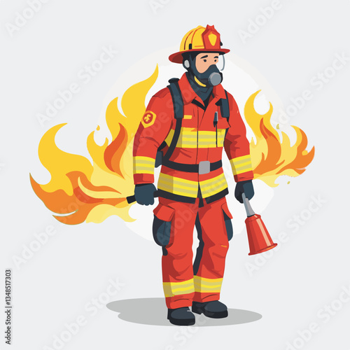 fireman, firefighter, safety, emergency, danger, rescue, fire, man, fighter, uniform, helmet, equipment, red, service, protection, background, hose, work, occupation, job, burn, person, hero, professi