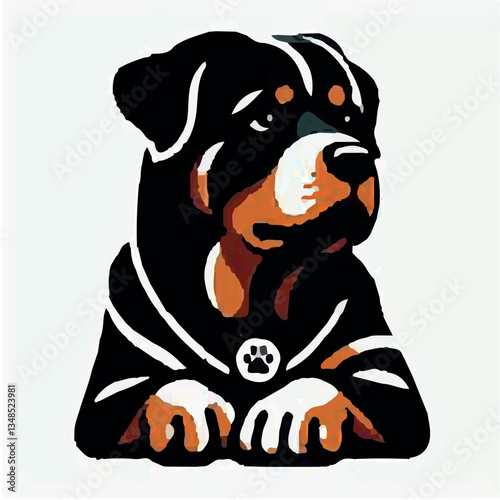 rottweiler illustration vector
