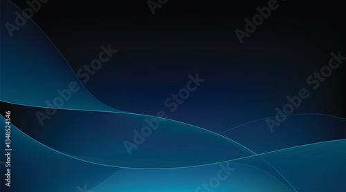 Abstract curve and wave on navy blue background