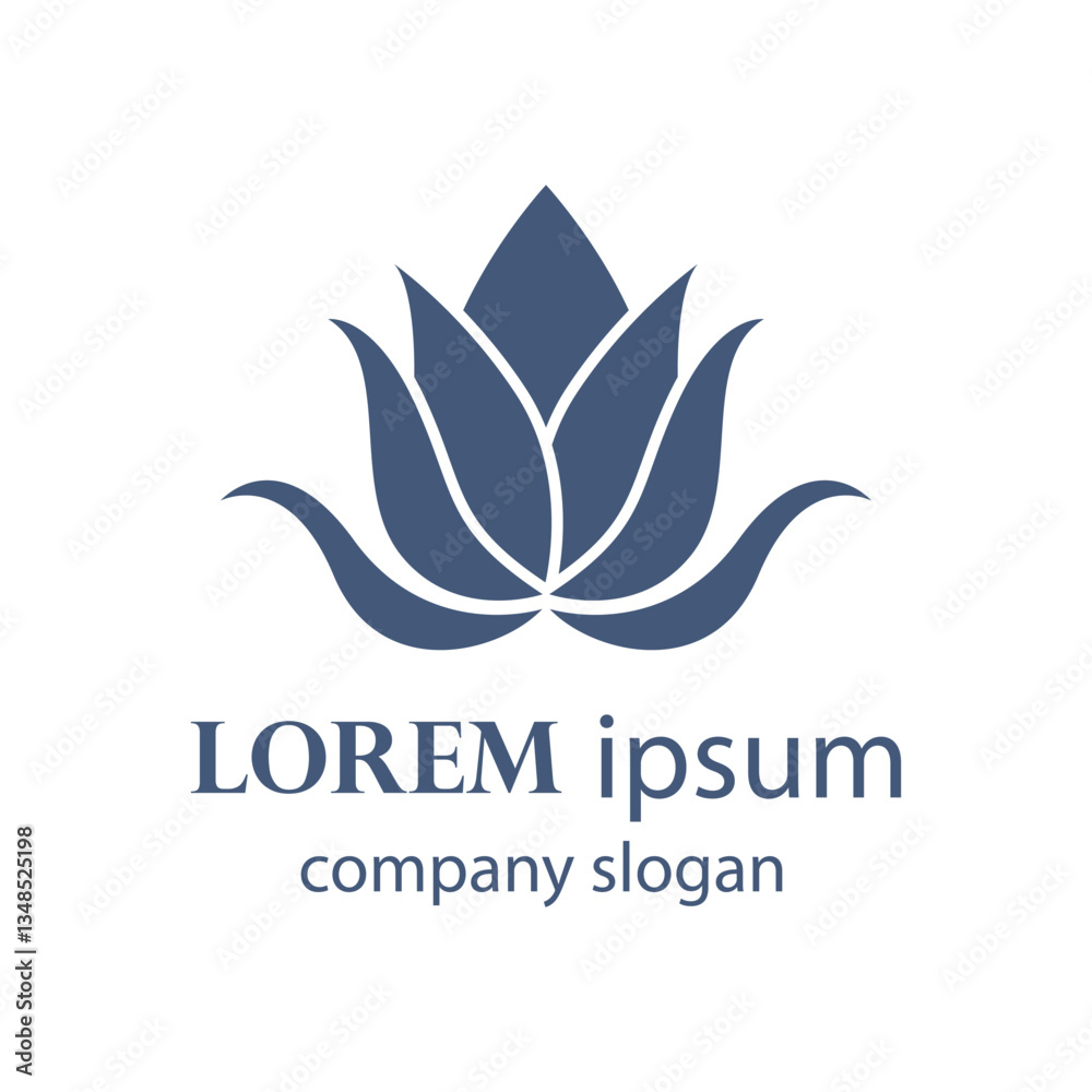 Obraz premium Elegant and beautiful blooming flower logo illustration