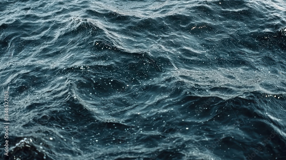 Obraz premium Deep Blue Ocean Waves with Gentle Ripples and Sunlight Sparkling on Surface Water
