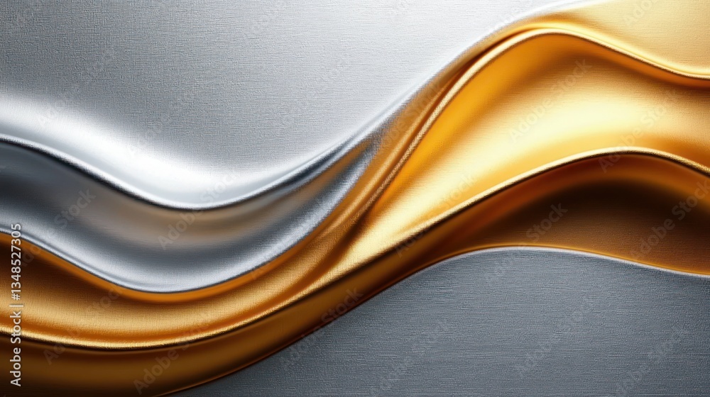 Obraz premium Luxury Abstract Metallic Textures in Silver and Gold for Elegant Minimalist Design and High-End Backgrounds