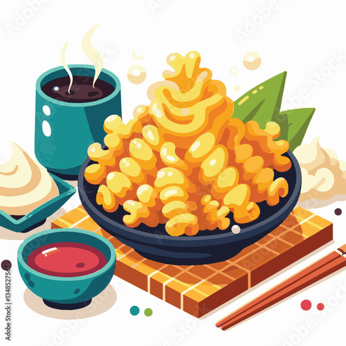tempura, food, shrimp, seafood, delicious, cuisine, asian, restaurant, meal, fried, gourmet, crispy, lunch, plate, japanese, dinner, tasty, japanese food, dish, sauce, prawn, isolated, appetizer, fres