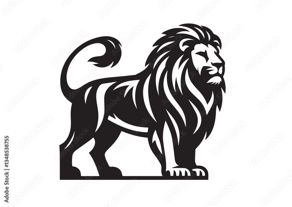 Fototapeta premium Lion Animal Silhouette vector illustration